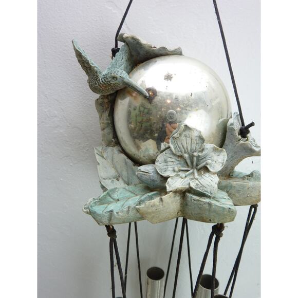 Vintage Hummingbird Windchime Floral Birder Gift Bird Watchers - Picture 4 of 6